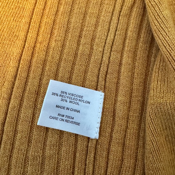 ORVIS SweaterAnyWear Eco-Friendly Merino-Blend Cardigan Gold Mustard M New - Picture 10 of 10